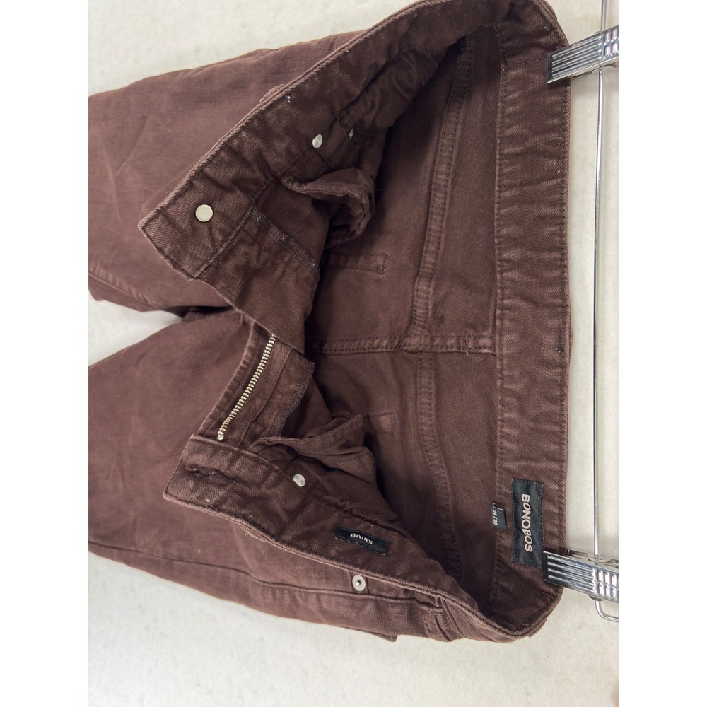 Bonobos Mens Slim Taper Pants Brown 29x30 Five Pocket Chino Jeans - Picture 5 of 14